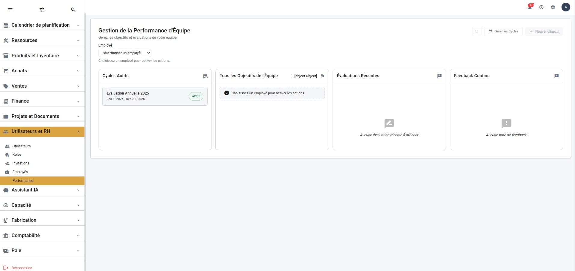 Gestion des employés